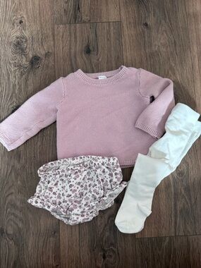 Baby Carter's Pink Floral Sweater Bloomer Outfit Set 12m